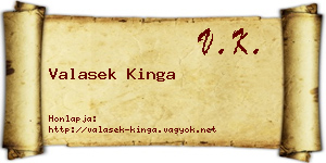 Valasek Kinga névjegykártya